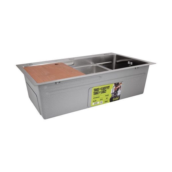 Мойка для кухни интегрированная Lidz Handmade H7545 Brushed Steel 3,0/1,0 мм LDH7545BRU49457 фото, опис, характеристики, ціна