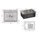 Мийка для кухні інтегрована Lidz Handmade H5045 (LDH5045BRU35383) Brushed Steel 3,0/1,0 мм, фото 2, описание, характеристики, цена