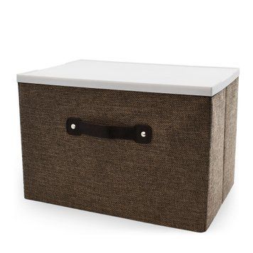 Короб для хранения Handy Home коричневый с пластиковой крышкой 33x23x22 см (EH-01L) фото, описание, характеристики, цена